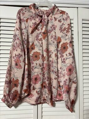 Liz Claiborne Pink Floral Blouse